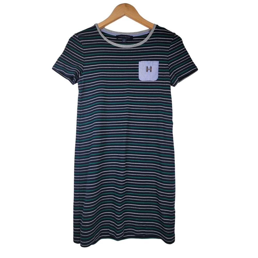 Tommy‎ Hilfiger Striped Mini Cotton T-Shirt Dress Size Medium